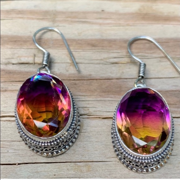 Jewel Design by Grace Jewelry - Ametrine Lab simulate earrings